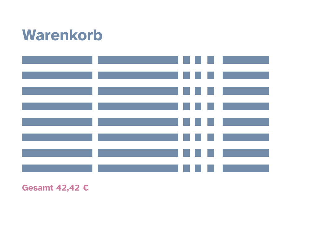 Schemazeichnung: Ein abstrakter Warenkorb.